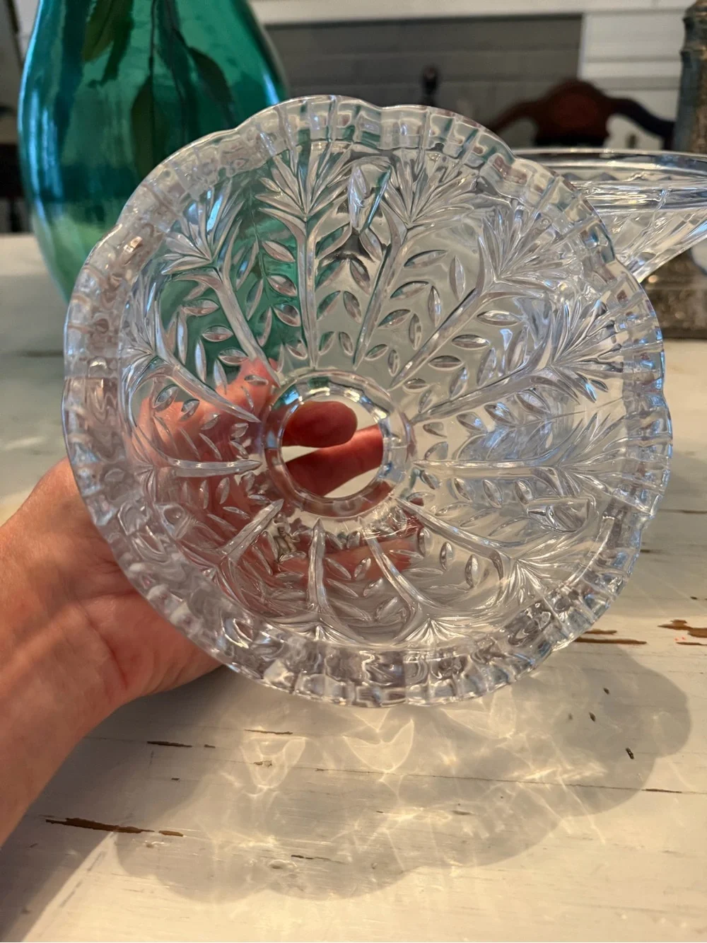 Vintage clear cut crystal fairy lamp